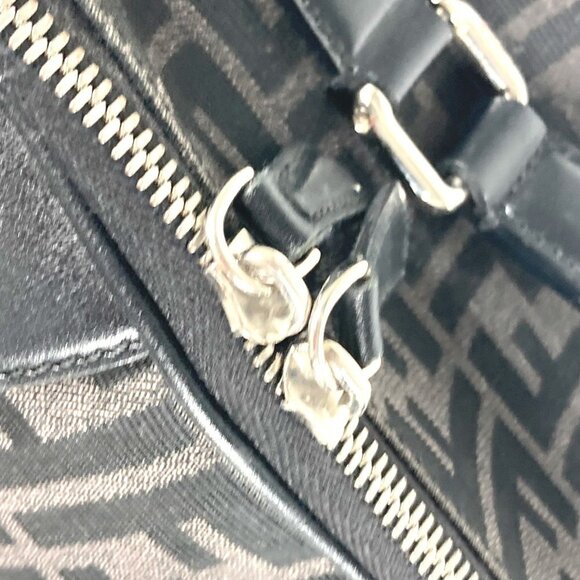 FENDI Black Leather Zucca Backpack - Picture 10 of 16